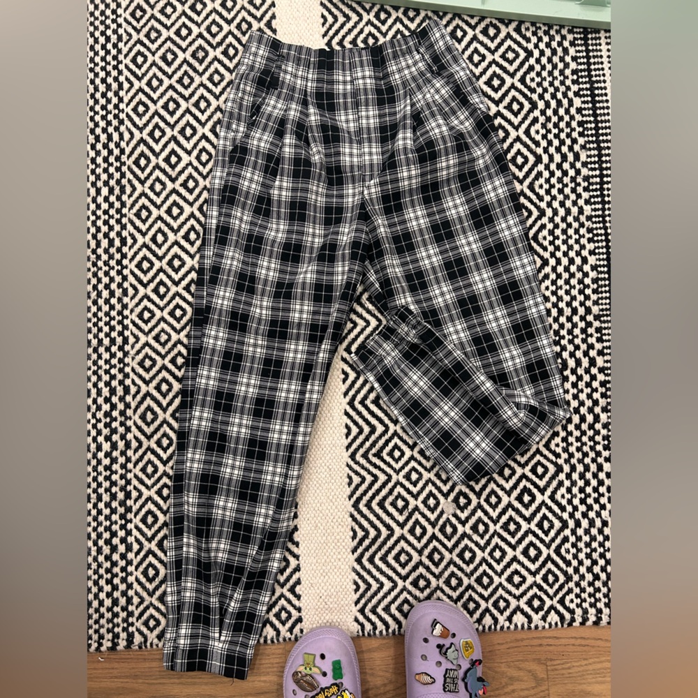 Plaid Paperbag Pants